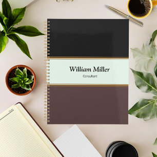 Moderne Minimalistische schwarzbraune Streifen Planer