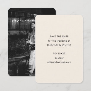 Moderne minimalistische schwarze Elfenbein-Hochzei Save The Date