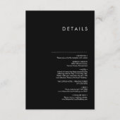 Moderne Minimalistische Schwarze Hochzeit Begleitkarte (Vorderseite)