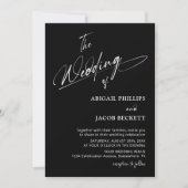 Moderne Minimalistische Schwarze Hochzeit Einladung (Vorderseite)