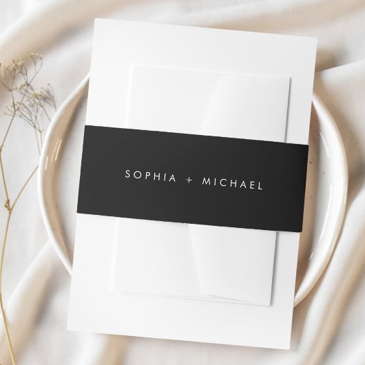 Moderne Minimalistische Schwarze Hochzeit Einladungsbanderole