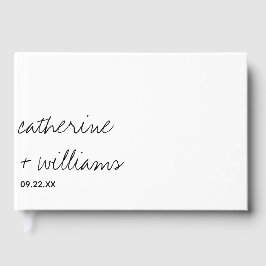 Moderne Minimalistische Schwarze Hochzeit Gästebuch