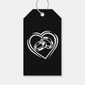 Moderne Minimalistische Schwarze Hochzeit Geschenkanhänger (Rückseite)