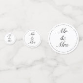 Moderne Minimalistische Schwarze Hochzeit Konfetti (Vorderseiten)