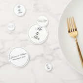 Moderne Minimalistische Schwarze Hochzeit Konfetti (Gruppe)