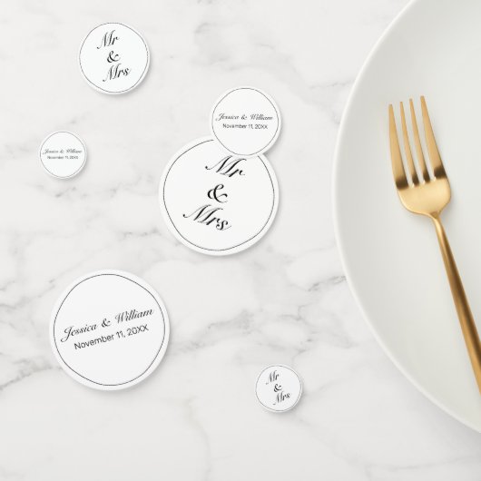 Moderne Minimalistische Schwarze Hochzeit Konfetti (Gruppe)