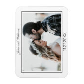 Moderne Minimalistische Schwarze Hochzeit Magnet (Vertikal)