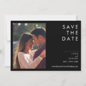 Moderne Minimalistische Schwarze Hochzeit Magneteinladung (Vorderseite)