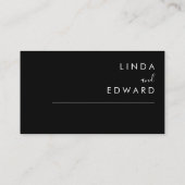 Moderne Minimalistische Schwarze Hochzeit Platzkarte (Rückseite)