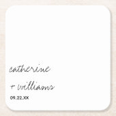 Moderne Minimalistische Schwarze Hochzeit Rechteckiger Pappuntersetzer (Vorderseite)