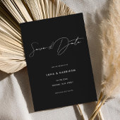 Moderne Minimalistische Schwarze Hochzeit rettet d Save The Date