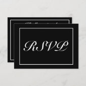 Moderne Minimalistische Schwarze Hochzeit RSVP Karte (Vorne/Hinten)