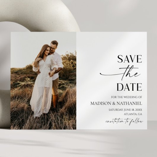 Moderne Minimalistische Schwarze Hochzeit Save The Date