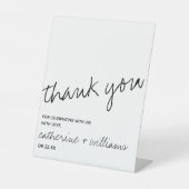 Moderne Minimalistische Schwarze Hochzeit Sockelschild (Vorderseite)