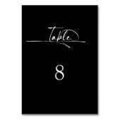 Moderne Minimalistische Schwarze Hochzeit Tischnummer (Vorderseite)