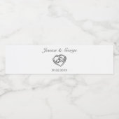 Moderne Minimalistische Schwarze Hochzeit Wasserflaschenetikett (Einzelnes Label)