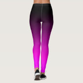 Moderne Minimalistische Schwarze Magenta Gradient Leggings (Rückseite)