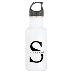 Moderne minimalistische schwarze personalisierte N Edelstahlflasche
