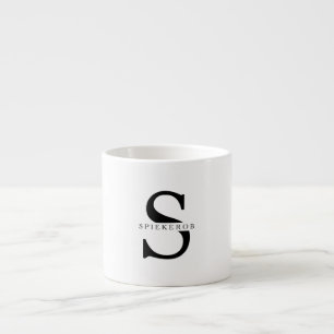 Moderne minimalistische schwarze personalisierte N Espressotasse