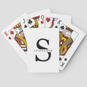 Moderne minimalistische schwarze personalisierte N Spielkarten