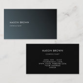 Moderne Minimalistische Schwarze Profi Visitenkarte (Vorne/Hinten)