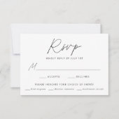 Moderne Minimalistische Schwarze Schrift - Meal Ch RSVP Karte (Vorderseite)