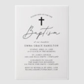 Moderne Minimalistische Schwarze Schrift-Taufe Pergament Einladungen (Vorderseite)