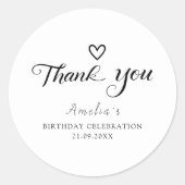 Moderne Minimalistische Schwarze Schrift Vielen Da Runder Aufkleber (Vorderseite)