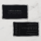 Moderne Minimalistische schwarze Silber-Grenze Ber Visitenkarte (Vorne/Hinten)