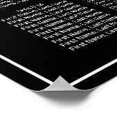 Moderne Minimalistische schwarze Sitzkarte 16 Tisc Poster (Ecke)