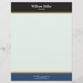 Moderne Minimalistische schwarze Streifen Briefbogen