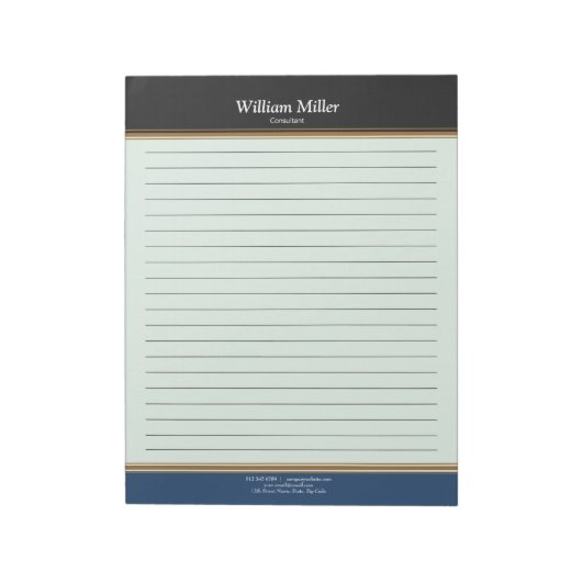 Moderne Minimalistische schwarze Streifen Notizblock (Rotiert)