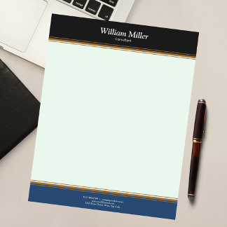 Moderne Minimalistische schwarze Streifen Notizblock