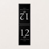 Moderne Minimalistische Schwarze Tischnummer (Außenseite Aufgefaltet)