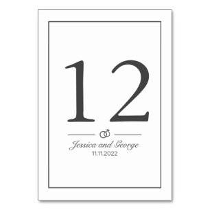 Moderne Minimalistische Schwarze Tischnummer