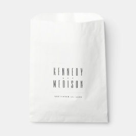 Moderne minimalistische schwarze und weiße Hochzei Geschenktütchen