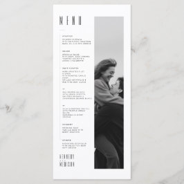 Moderne minimalistische schwarze und weiße Hochzei Menükarte
