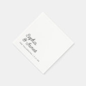 Moderne minimalistische schwarze und weiße Skript- Serviette (Ecke)