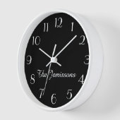 Moderne Minimalistische Schwarzweiß-Klappenhalteru Uhr (Winkel)