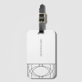 Moderne Minimalistische Schwarzweiß-Schrift Gepäckanhänger (Vorderseite Vertikal)