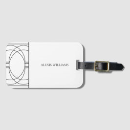 Moderne Minimalistische Schwarzweiß-Schrift Gepäckanhänger