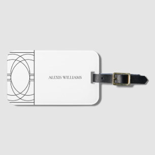 Moderne Minimalistische Schwarzweiß-Schrift Gepäckanhänger