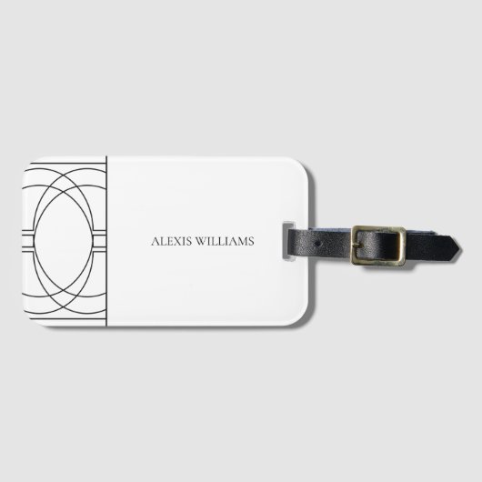 Moderne Minimalistische Schwarzweiß-Schrift Gepäckanhänger (Vorderseite (Horizontal))