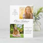 Moderne Minimalistische Script 3 Foto Graduation P (Stehend Vorderseite)