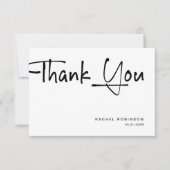 Moderne Minimalistische Script Adult Birthday Part Dankeskarte (Vorderseite)