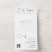 Moderne Minimalistische Script Baby Dusche All In One Einladung (Innen Boden)