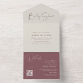 Moderne Minimalistische Script Baby Dusche All In One Einladung (Innen Boden)