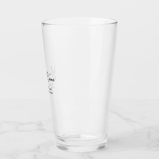 Moderne Minimalistische Script-Bierbrille Glas (Links)