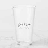 Moderne Minimalistische Script-Bierbrille Glas (Vorderseite)