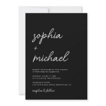 Moderne Minimalistische Script Black Wedding